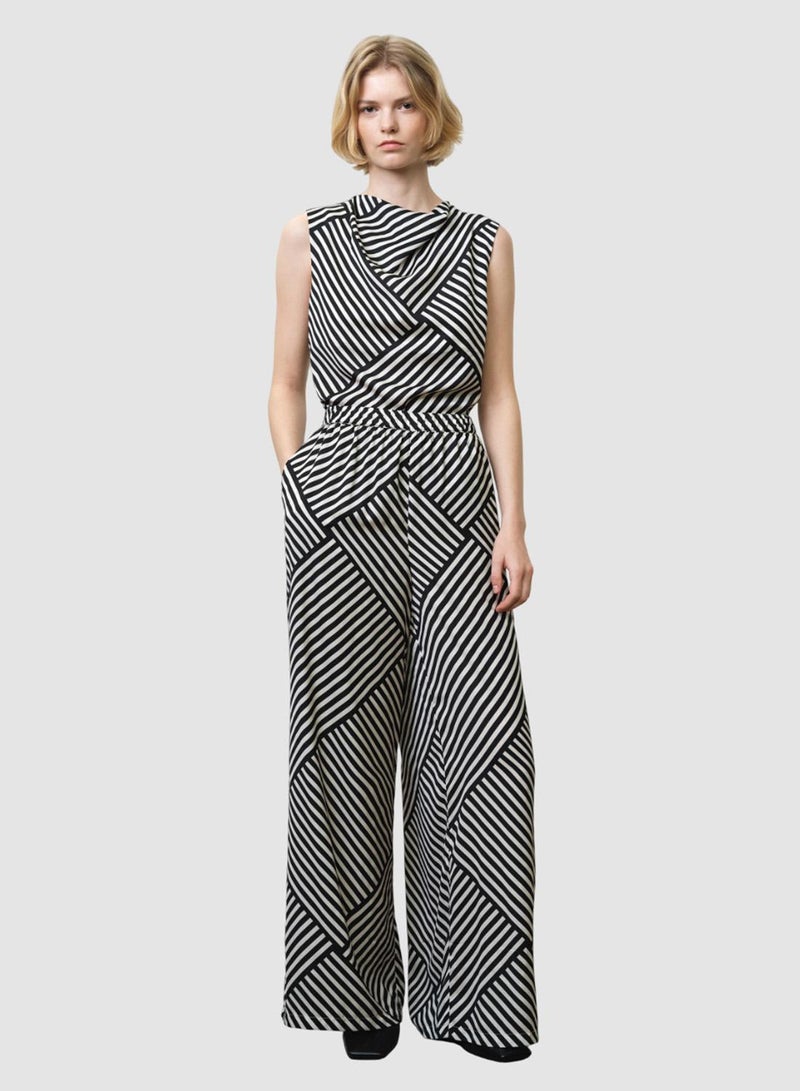 French Connection Striped Damasco Wide  Leg Trouser - Image 1